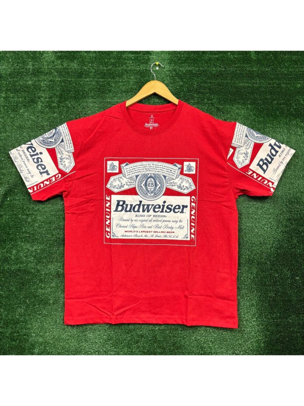Genuine Budweiser King of Beers Label T-Shirt Size Extra Large